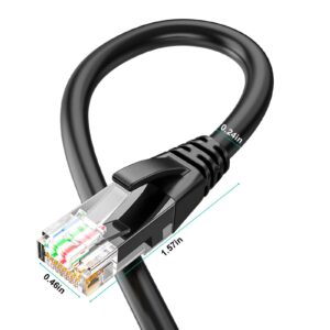 Ercielook Cat6 Outdoor Ethernet Cable 150FT - High Speed 23AWG 10Gbps CCA UTP Network Cable - Direct Burial LLDPE UV Jacket LAN Cable