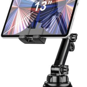 woleyi Cup Holder Car Tablet Mount, iPad Mount Holder for Car/Truck, 360° Rotation Adjustable Universal Tablet Stand Cradle Compatible with iPad Pro Air Mini, Galaxy Tabs, Cell Phones, 4.7-13" Devices