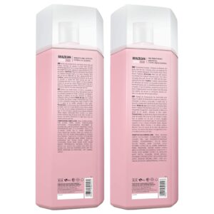 INOAR - Nano Keratin Deep Cleansing Shampoo (Step 1) & Volume Reducer (Step 2), Chemically Treated Hair, AntiFrizz, Coconut, Vegan Hair Product, Cruelty Free Haircare for Men and Women (1 Liter Duo)