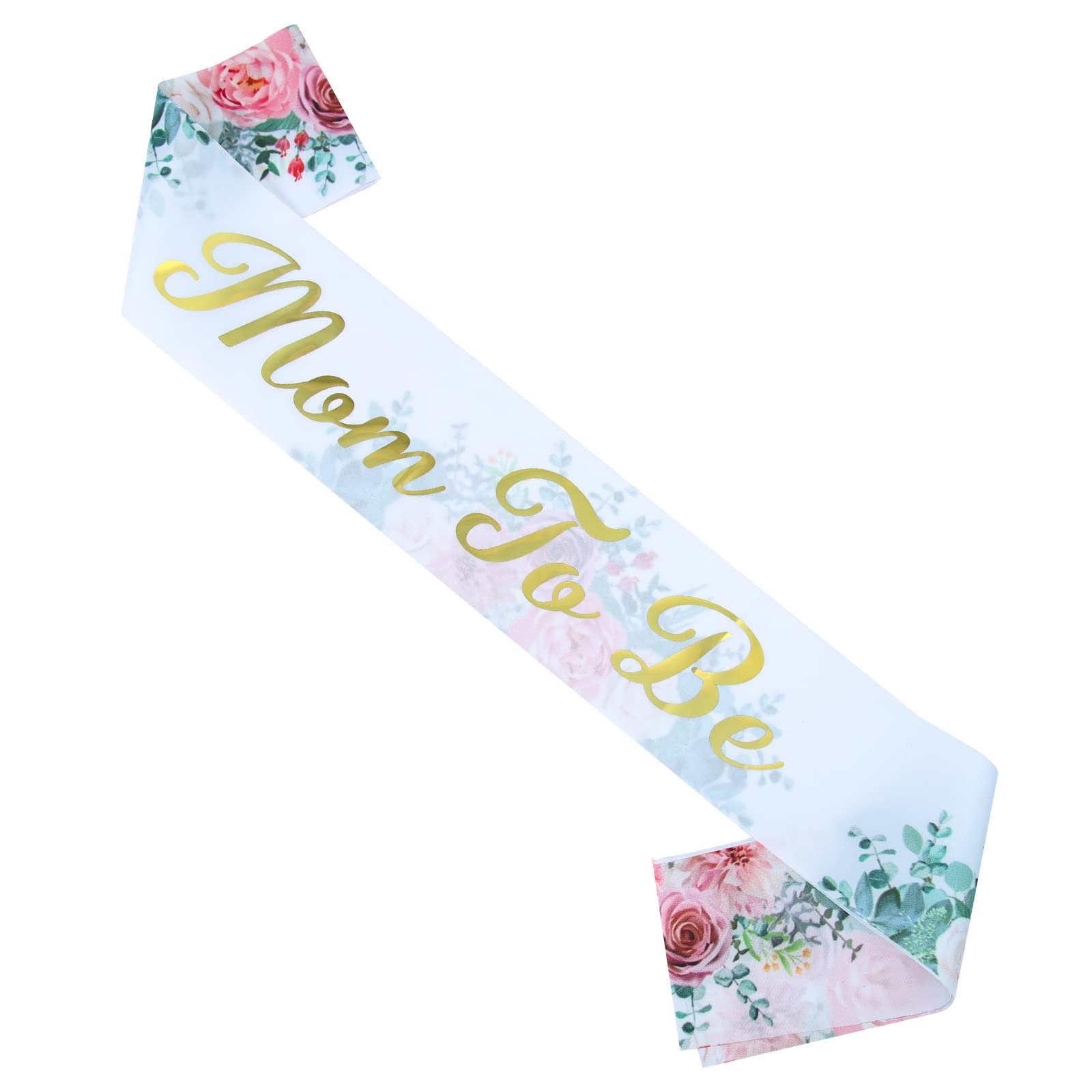 HAPPYLAND Baby Shower Decorations Floral Sash and Tinplate Badge Mommy to Be and Daddy to Be Baby