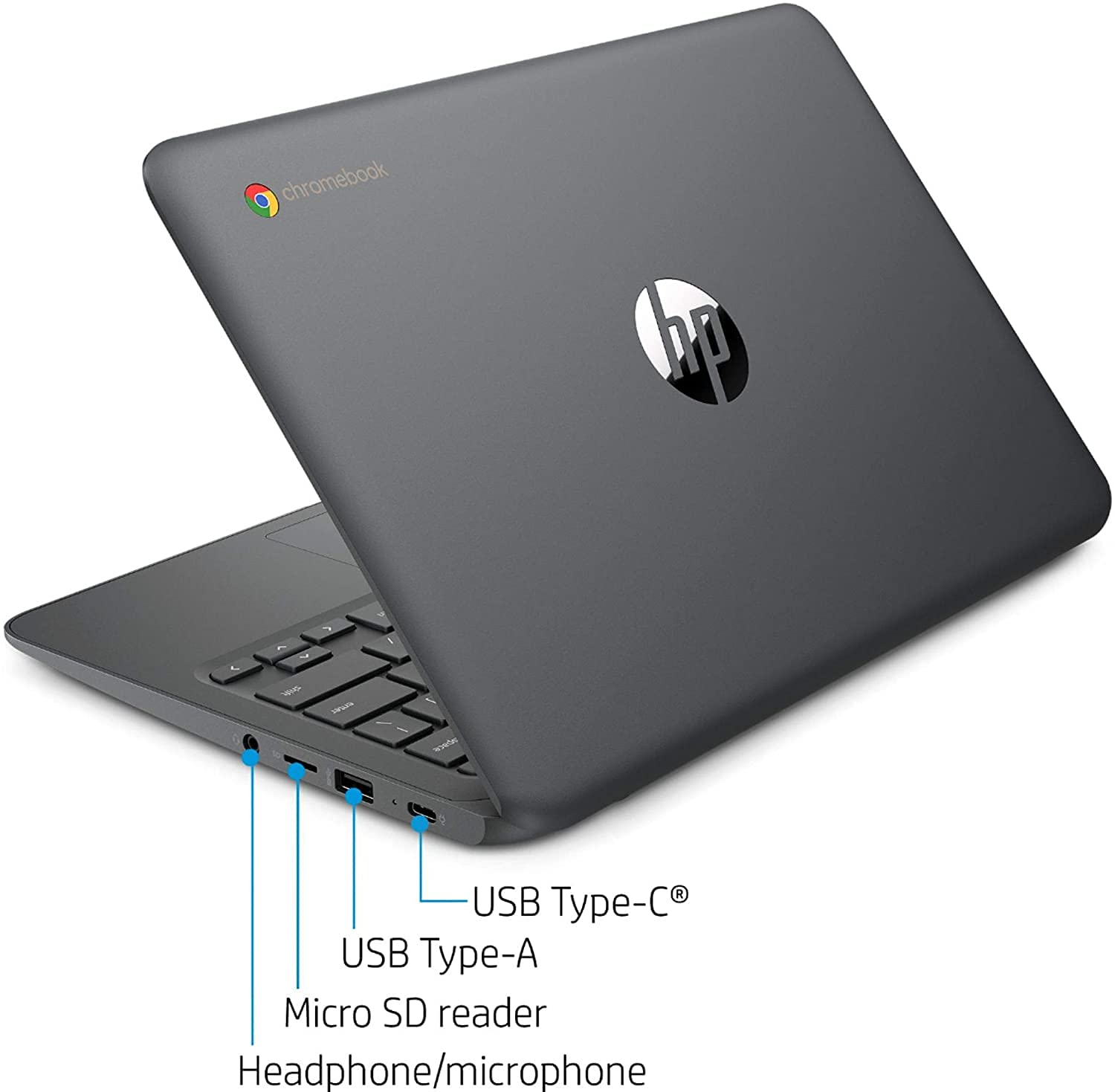 HP 11.6" Chromebook, Intel Celeron N3350 Dual-core, Intel HD Graphics 500, 4GB Memory 32GB eMMC Flash Memory, Bluetooth, Webcam, Wi-Fi, Chrome OS, Ash Gray