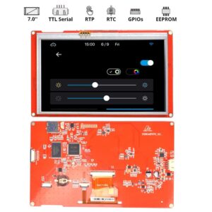 Ferwooh 7.0" NX8048P070 Nextion Intelligent HMI USART UART Serial TFT LCD Display Module Resistive Touch Screen Pannel Resistive LCD Touchscreen (NX8048P070-011R)