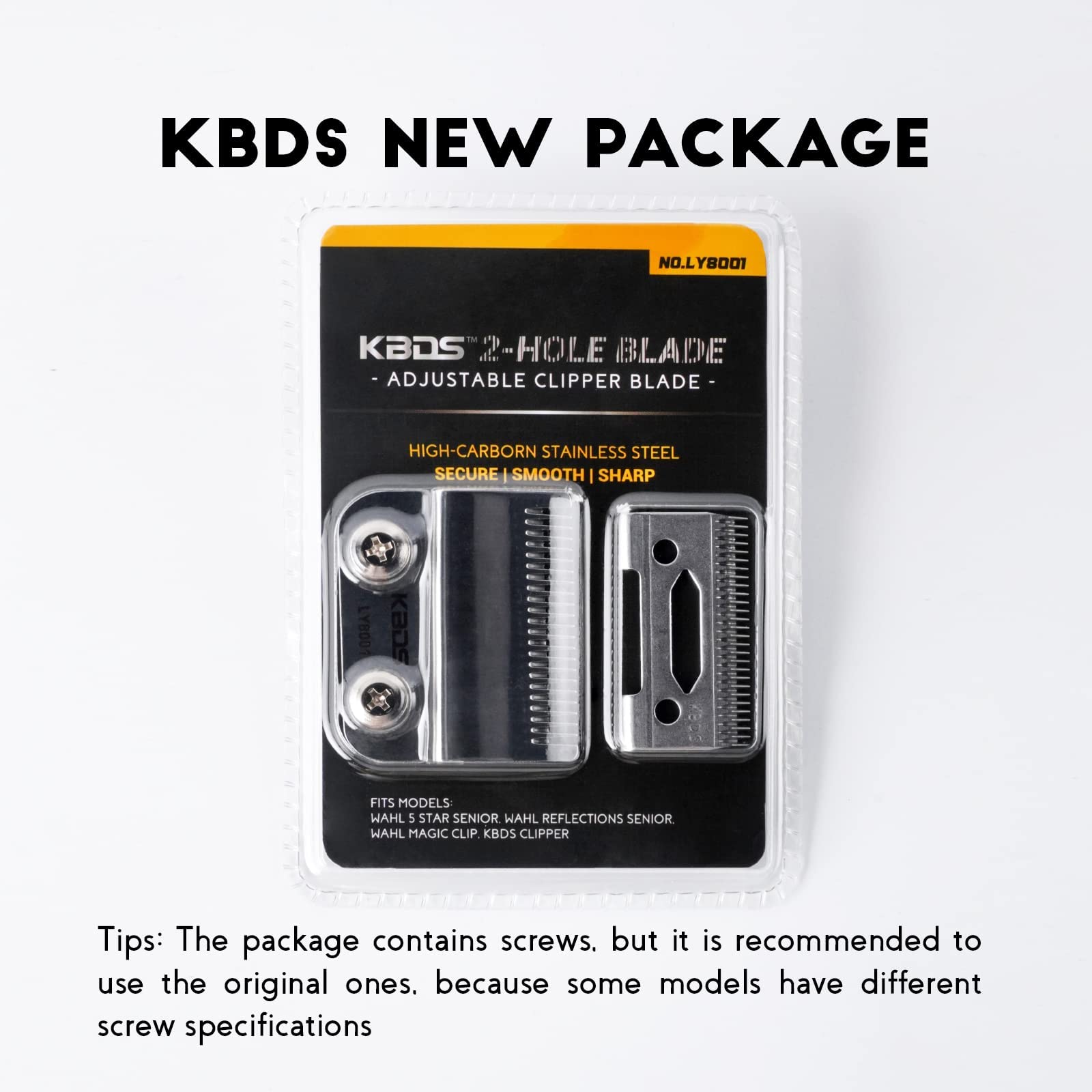 KBDS Professional Replacement Clipper Blades,Pecision 2 Holes clipper parts blade for Wahl Magic Clip,Super Taper,5-Star Senior,