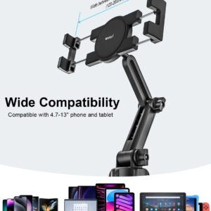 woleyi Cup Holder Car Tablet Mount, iPad Mount Holder for Car/Truck, 360° Rotation Adjustable Universal Tablet Stand Cradle Compatible with iPad Pro Air Mini, Galaxy Tabs, Cell Phones, 4.7-13" Devices