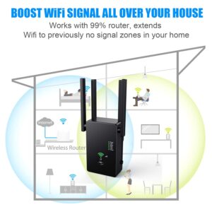 Amake WiFi Extender,WiFi Booster, WiFi Repeater - Coverage up to 2640sq.ft and 25 Devices, Internet Booster,Quick Setup, Home Wireless Signal Booster,Easy 1-Tap Setup