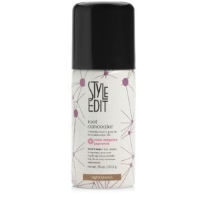 style edit root touch up spray for light brown hair | cover up hair color for gray hair coverage | temporary light brown hair dye | 0.75 oz. travel size spray