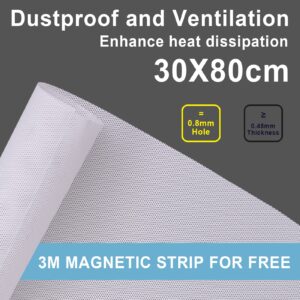 Fan Dust Mesh Filter Magnetic Frame PVC Computer PC Case Fan Dust Proof Filter Cover Grills (300 * 300MM 1PACK WHITE)