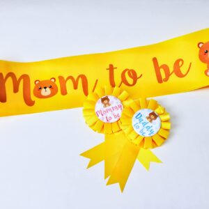 HAPPYLAND Sash for Baby showers Yellow Tinplates Badge Mommy to Be and Daddy to Be Baby Shower Tinplate Badge Pin Baby Shower Party Gender Reveals Baby Shower Decoration Baby Shower Button New Dad