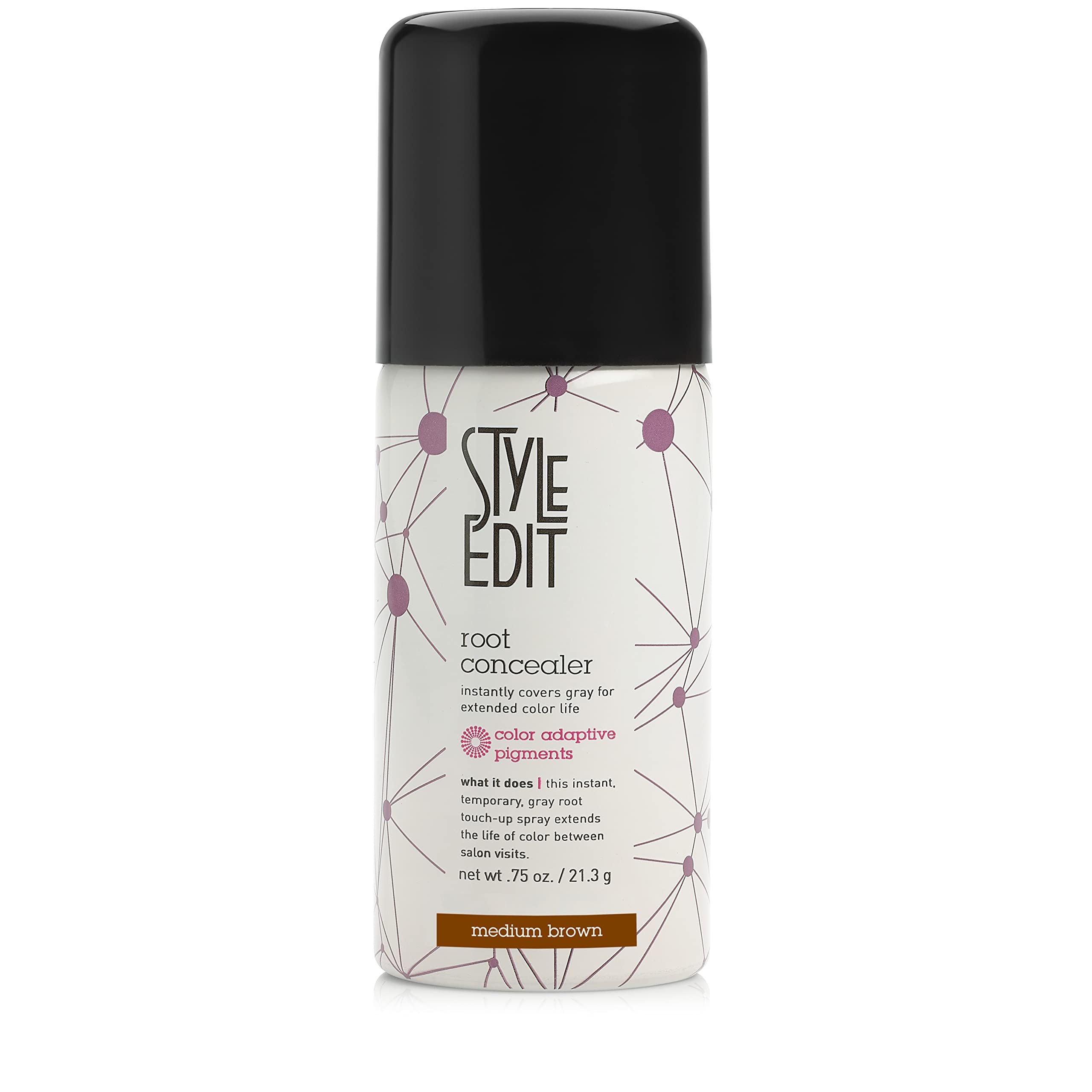 Root Touch Up Spray for Medium Brown Hair by Style Edit | Gray Hair Coverage and Temporary Dye | 0.75 oz Travel Size