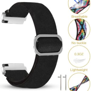 Compatible for EIGIIS Military Smartwatch Band, Stretch Elastics Nylon Adjustable Replacement Strap for VALYV K22 Military Watch/EIGIIS K22 Military Watch/GUCABE Military Watch (Black)