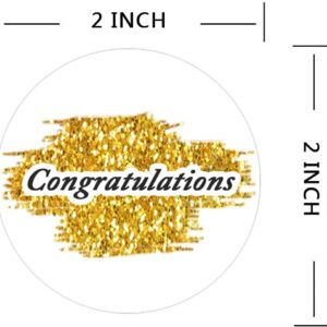 Top label Congratulations Label Stickers,2 Inch Congrats Graduation Stickers,Congratulations Labels for Envelopes Seals,Cards,Gift Boxes,Birthday Party,500 Pcs