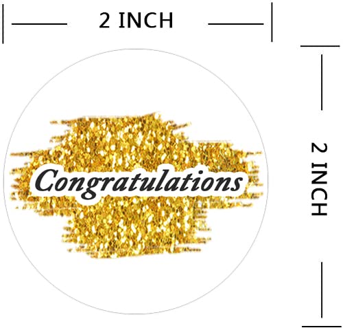 Top label Congratulations Label Stickers,2 Inch Congrats Graduation Stickers,Congratulations Labels for Envelopes Seals,Cards,Gift Boxes,Birthday Party,500 Pcs