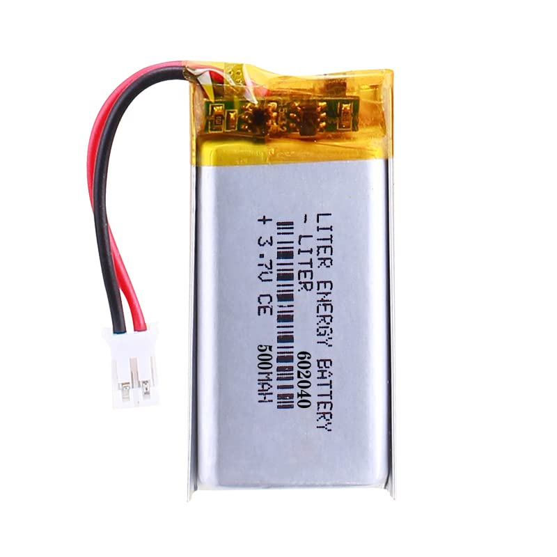 Liter Energy Battery 3.7V Lipo Battery 500mAh Rechargeable Lithium ion Polymer Battery 602040 Lithium Polymer ion Battery with JST Connector