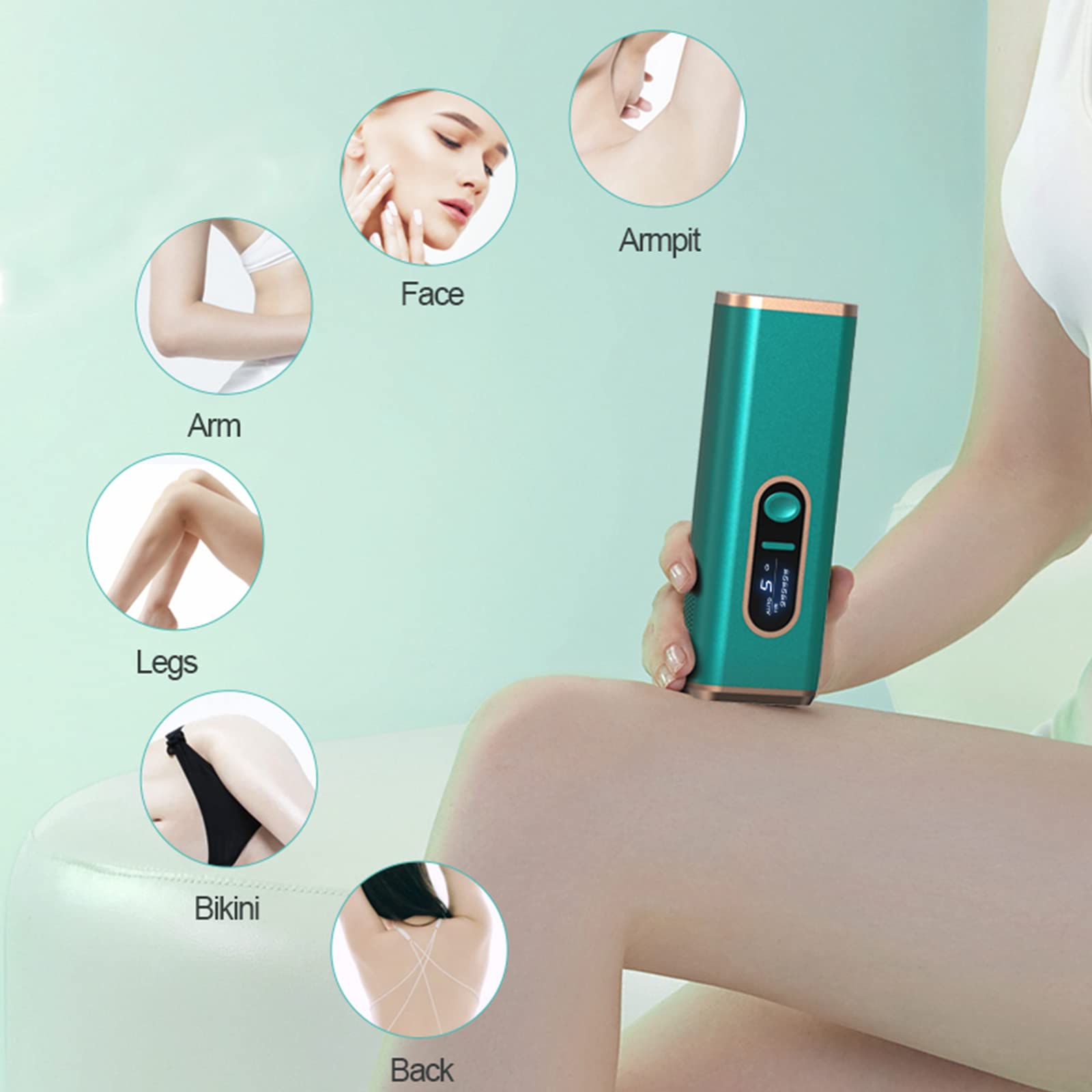 FENCY Laser Hair Removal Device for Women and Men, Cooling System, 5 Energy Levels and 990,000 Flashes, at-Home Permanent Painless IPL Hair Remover for Armpits Legs Facial Whole Body