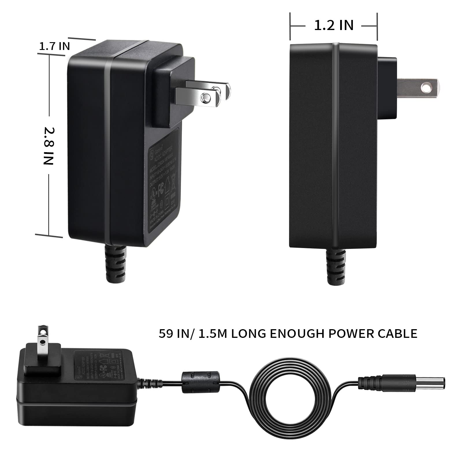 5V 3A DC Power Supply, 5 Volts 2A 1.5A 1A AC Power Adapter Charger, fit for 5Vdc Graco Baby Swing, Hello Baby Monitor, Sony Bluetooth Speaker Power Cord.