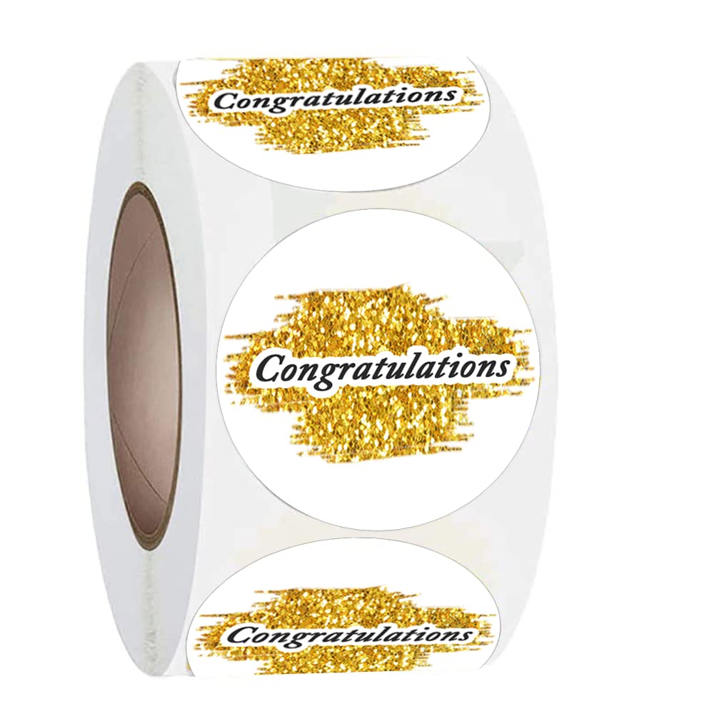 Top label Congratulations Label Stickers,2 Inch Congrats Graduation Stickers,Congratulations Labels for Envelopes Seals,Cards,Gift Boxes,Birthday Party,500 Pcs