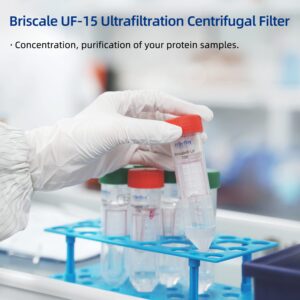 COBETTER Briscale Pack of 4 100kDa Ultra Centrifugal Filter 15mL Ultrafiltration Centrifuge Tube Unit with RC Membrane