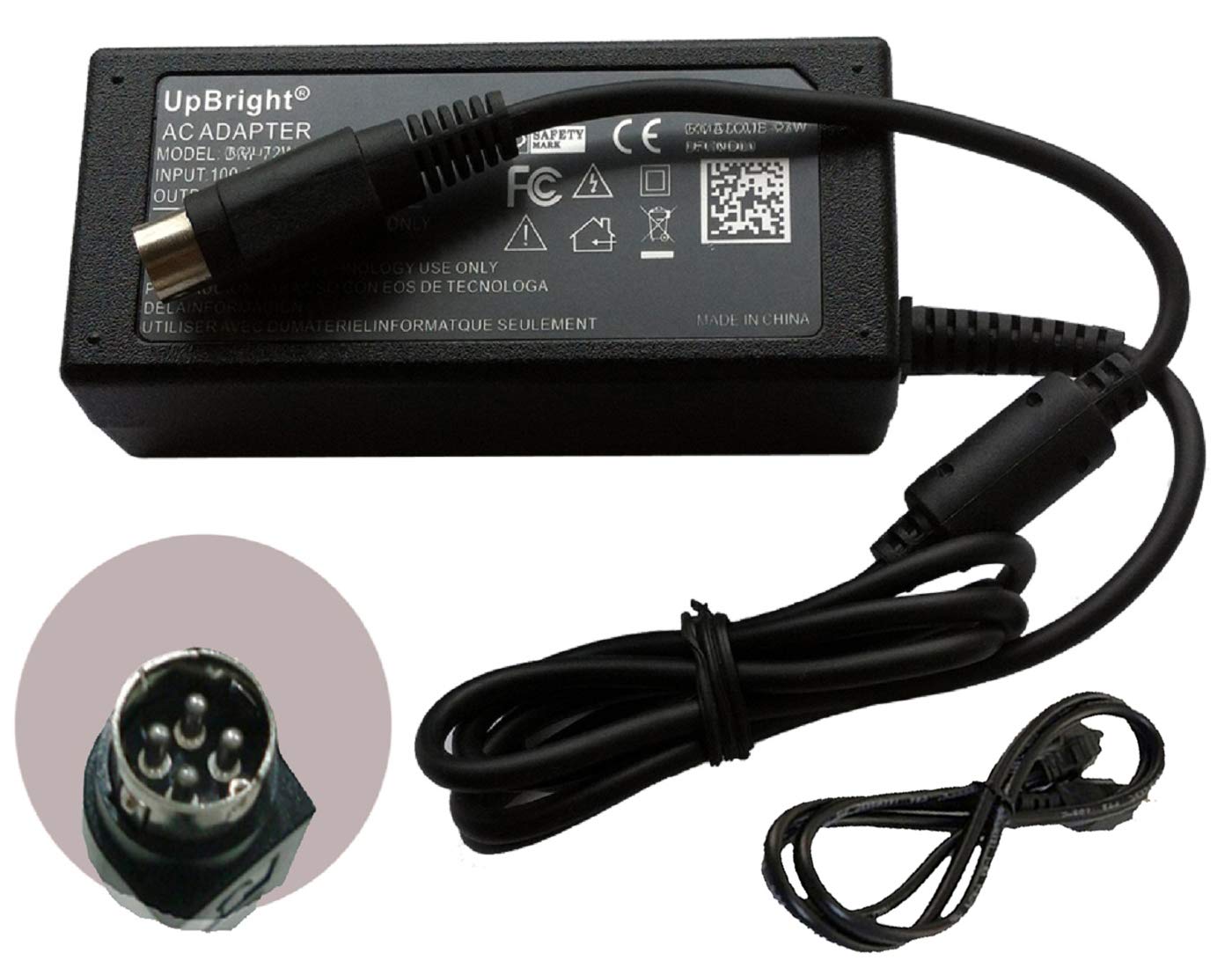 UpBright 12V AC Adapter Compatible with CUI INC ATS090-P120 SDI90-12-U-P51-C2 ATS090P120 SDI9012UP51C2 DC12V 7A 84W 12.0V 7.0A 84.0W 12VDC Switching Power Supply Cord Cable PS Battery Charger