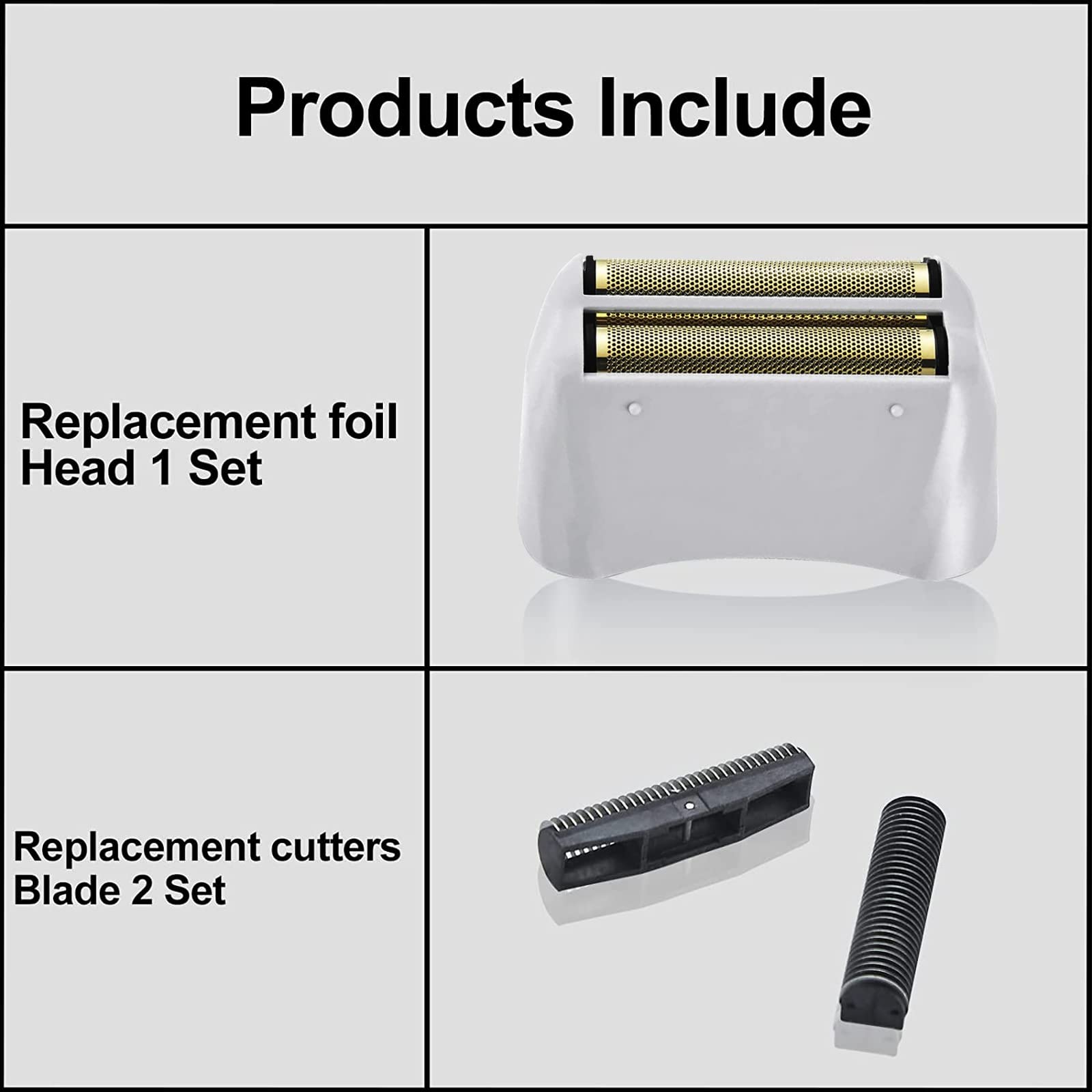 Foil Shaver Replacement Foil Compatible with Andis 17150 Pro Shaver Replacement Foil and Cutters Lithium Titanium Foil (Gray w Gold Replacement Foil & Cutter)