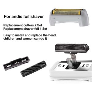 Foil Shaver Replacement Foil Compatible with Andis 17150 Pro Shaver Replacement Foil and Cutters Lithium Titanium Foil (Gray w Gold Replacement Foil & Cutter)