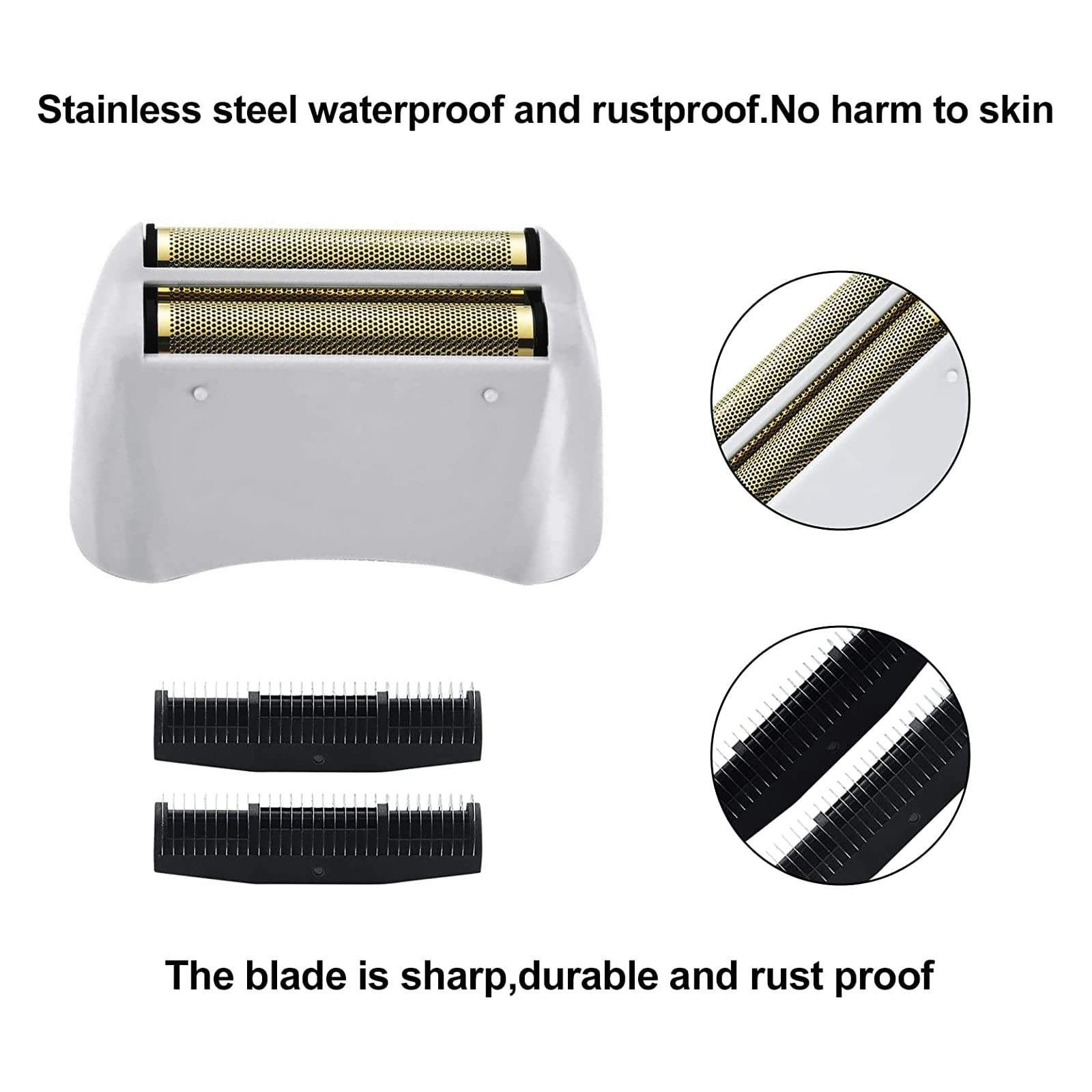 Foil Shaver Replacement Foil Compatible with Andis 17150 Pro Shaver Replacement Foil and Cutters Lithium Titanium Foil (Gray w Gold Replacement Foil & Cutter)