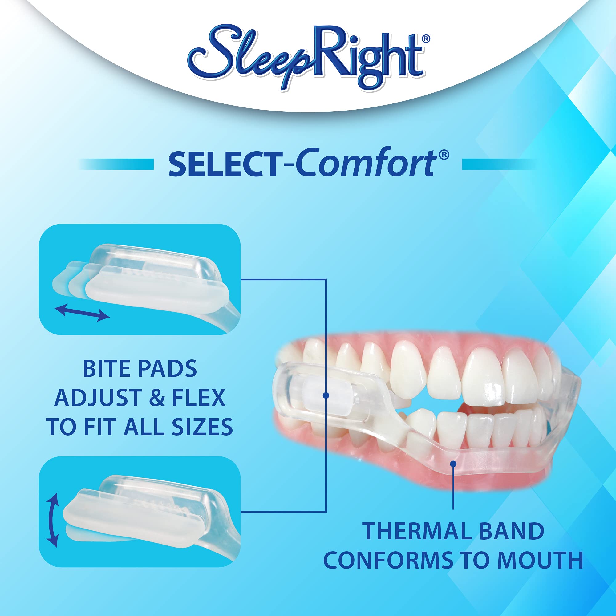 SleepRight Select-Comfort Dental Guard (New Version) - Sleeping Teeth Guard – Mouth Guard to Prevent Teeth Grinding