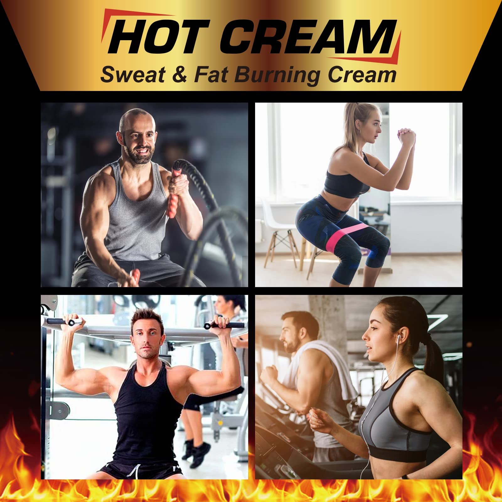 Fat Burning Cream, Hot Cream for Belly Fat Burner, Cellulite Cream for Thighs, Sweat Cream for Women Men Weight Loss, Cellulite Cream for Thighs Belly Butt Firming Legs Slimming Cream