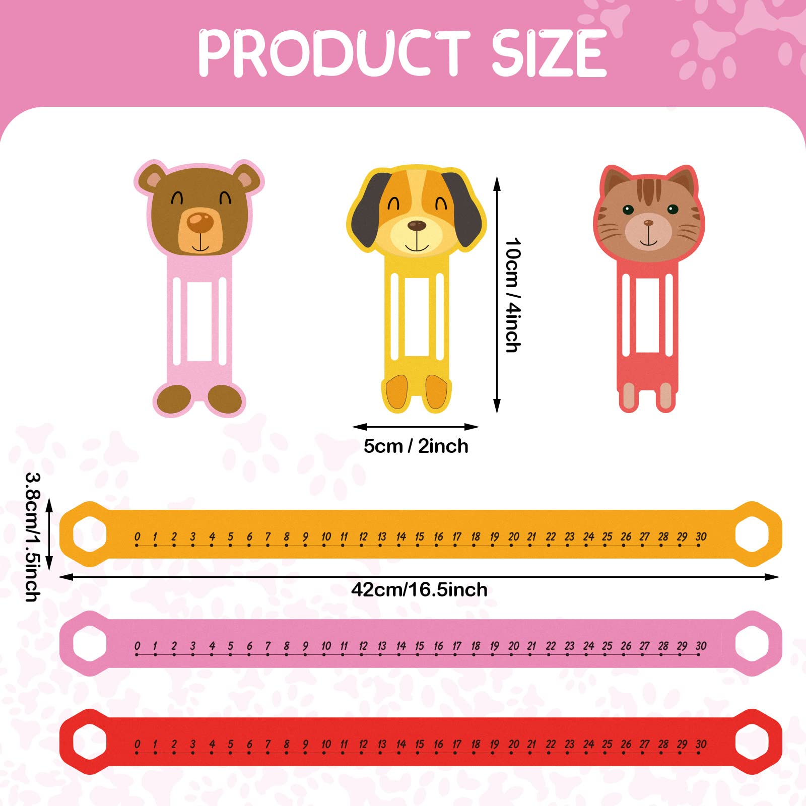 24 Pcs Slide and Learn Number Line 16.5 x 1.5 Inch PVC Number Line for Student, 0 to 30 Math Number Line Animal Positive Integers Number Lines Childhood Education Materials for School (Vivid Colors)