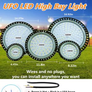 chunnuan 200W LED UFO High Bay Lights, 20000LM LED Warehouse Lights 6000K Cold White LED Shop Lighting Waterproof IP65 LED Highbay