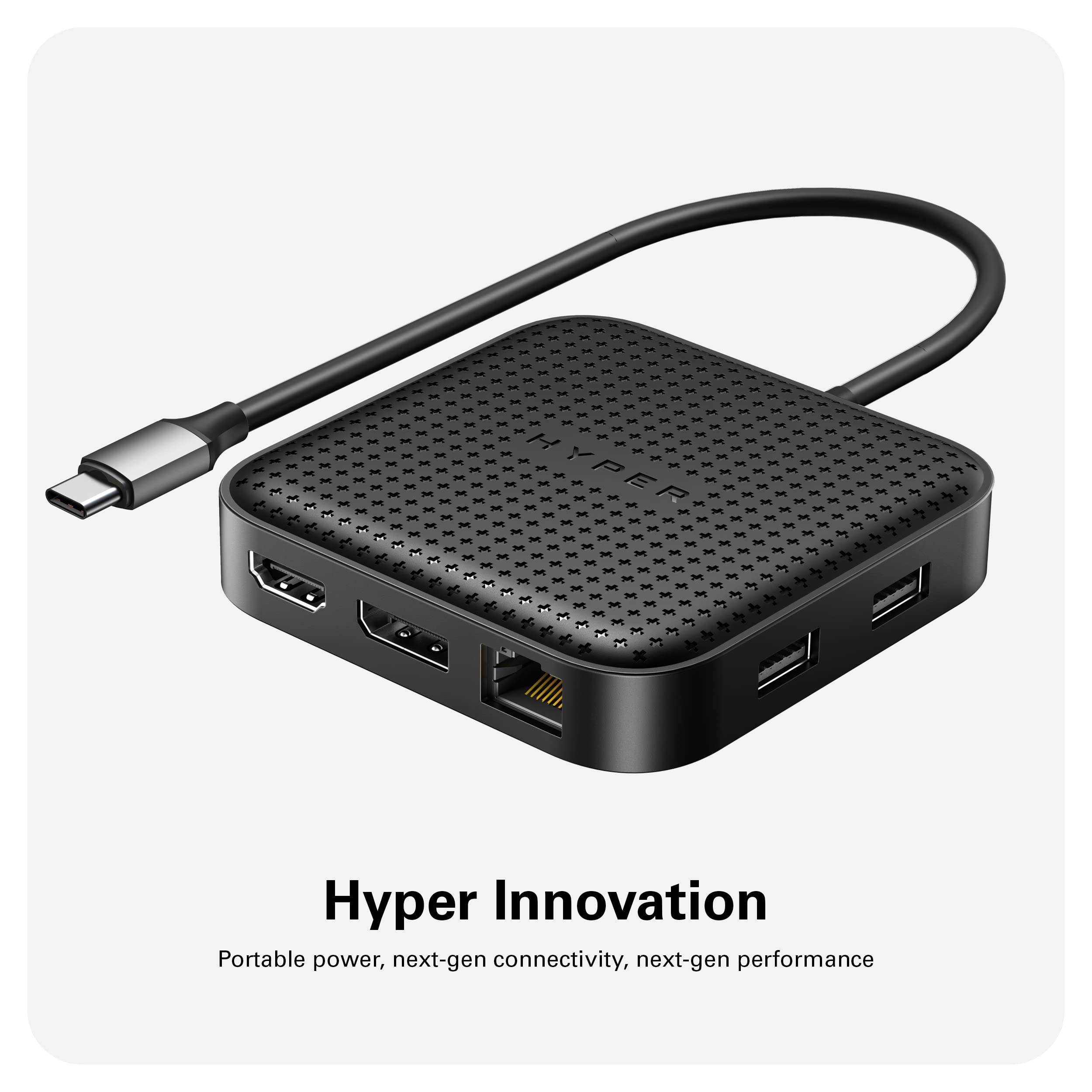 HyperDrive Dual Monitor USB4 Mobile 7-in-1 Docking Station - Dual 4K60Hz, Upstream Port w/ 85W PD, Gigabit Ethernet, Laptop Docking Station w/ 10Gbps USB-A