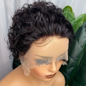 Czrleaty Pixie Cut Wig Human Hair Short Curly Lace Front Wigs Human Hair 13X1 Pixie Wigs for Black Women Pre Plucked Short Curly Pixie Cut Lace Front Wigs Human Hair