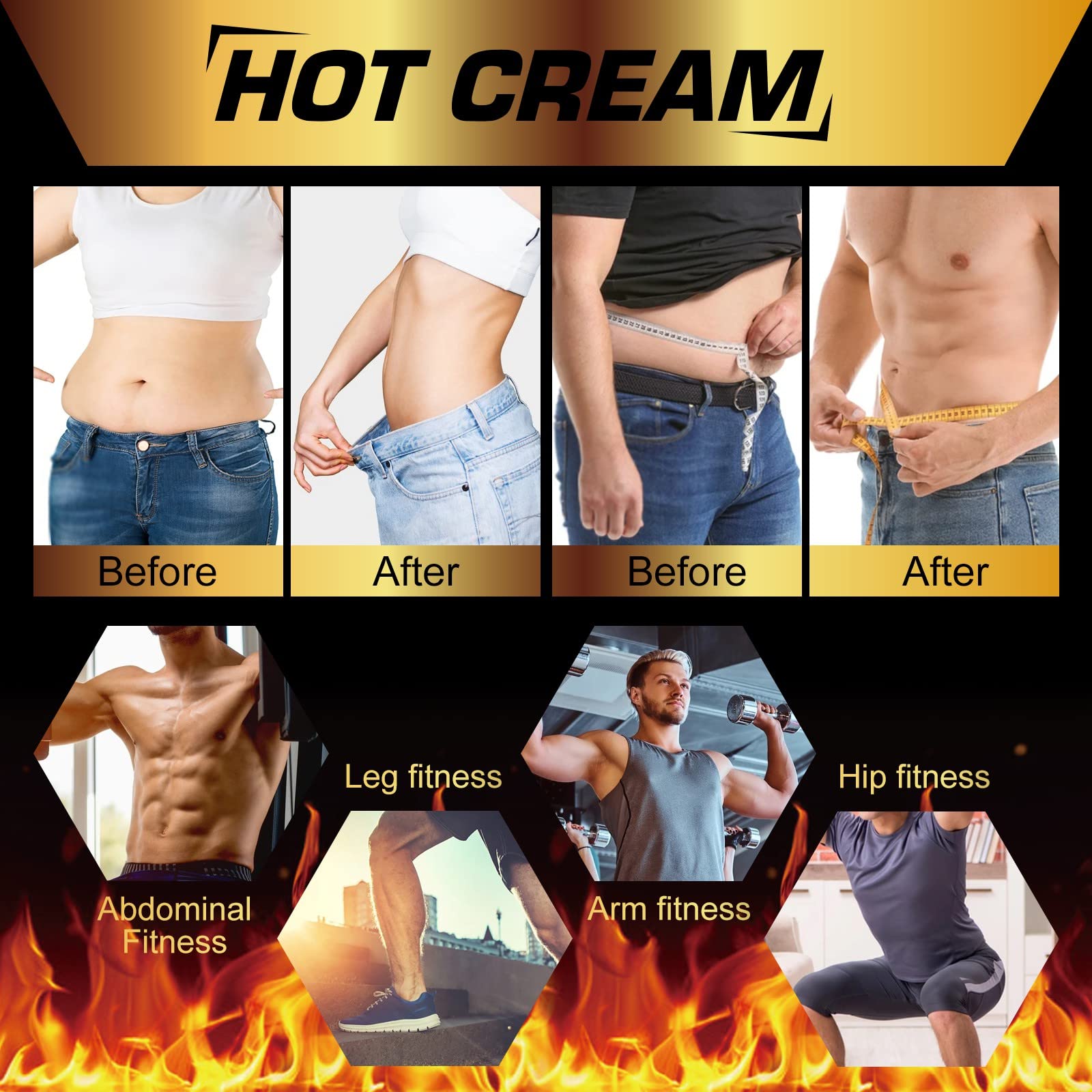 Fat Burning Cream, Hot Cream for Belly Fat Burner, Cellulite Cream for Thighs, Sweat Cream for Women Men Weight Loss, Cellulite Cream for Thighs Belly Butt Firming Legs Slimming Cream