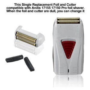 Foil Shaver Replacement Foil Compatible with Andis 17150 Pro Shaver Replacement Foil and Cutters Lithium Titanium Foil (Gray w Gold Replacement Foil & Cutter)