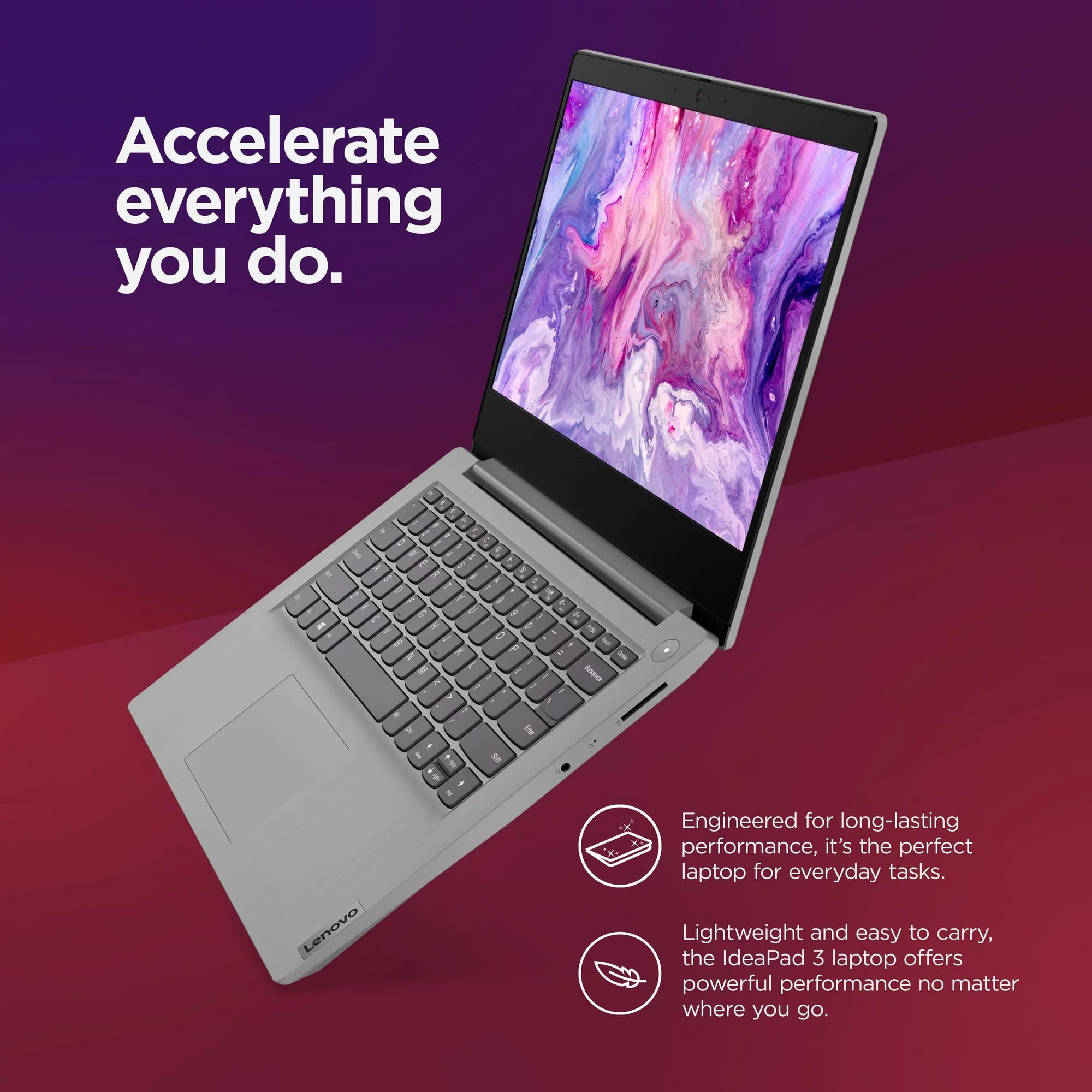 Lenovo IdeaPad 3i Laptop, 14"" FHD Display, Dual-core Intel i3-1115G4 Processor, 8GB RAM, 512GB SSD, Webcam, HDMI, 4 in 1 Card Reader, Dolby Audio, Wi-Fi 6, Windows 11 Home, Platinum Grey, 81X700