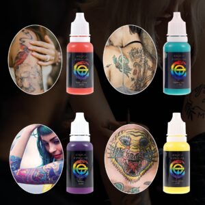 14 Colors Tattoo Ink Set,15ml 1/2oz Professional Tattoo Ink & Supplies for Outlining&Shading,Vegan-Friendly Pigment Tattoo Supplies