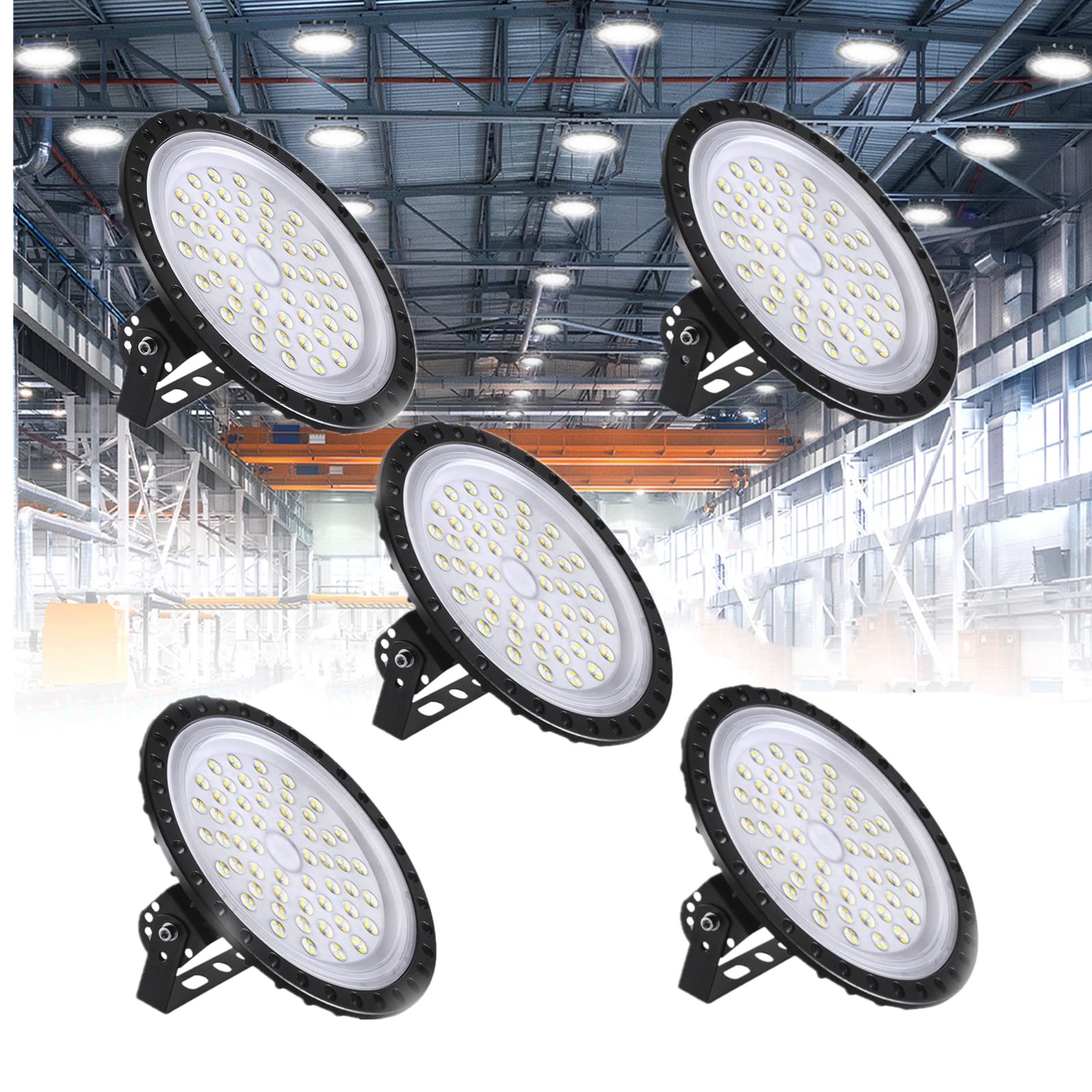 chunnuan 200W LED UFO High Bay Lights, 20000LM LED Warehouse Lights 6000K Cold White LED Shop Lighting Waterproof IP65 LED Highbay