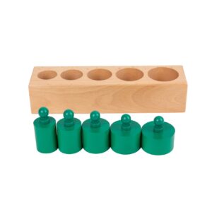 Adena Montessori Knobbed Cylinders Blocks Home Preschool Toys (Colorful Knobbed Cylinders)