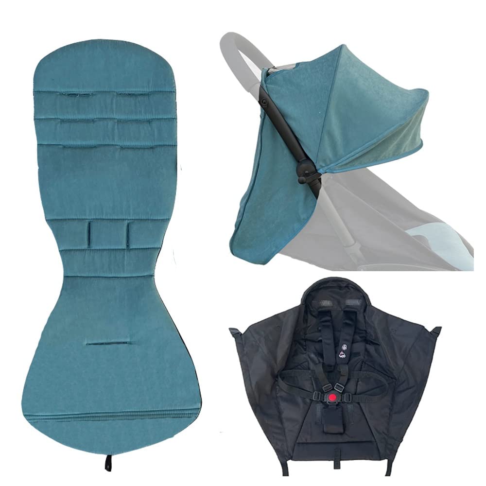 Waterproof 175 Degree Replacement Set, Canopy, Seat Cushion,Washing Kit Fit for Babyzen YOYO2 Strollers (Aqua)