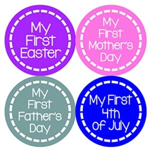 Baby Monthly Stickers Girl Milestone Month - Newborn Infant Shower Gift Keepsake (Set of 36)