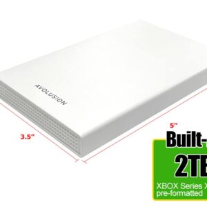 Avolusion HD250U3-WH 2TB USB 3.0 Portable External Gaming Hard Drive (for XBOX Series X|S, Pre-Formatted) - 2 Year Warranty