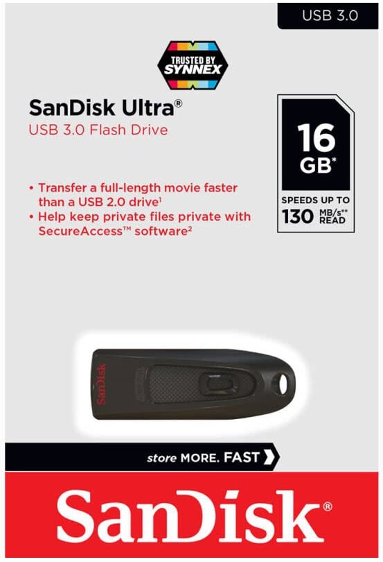 SanDisk 16GB Ultra 130MB/s USB 3.0 Flash Drive SDCZ48-016G Bundle with (1) GoRAM Black Lanyard (16GB, 10 Pack)