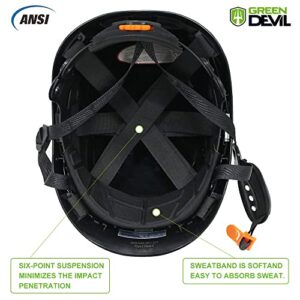 Safety Helmet Hard Hat with Visor and Ear Protection Adjustable Lightweight Vented ABS Work Helmet for Men and Women 6-Point Suspension ANSI Z89.1 Approved Ideal for Industrial & Construction