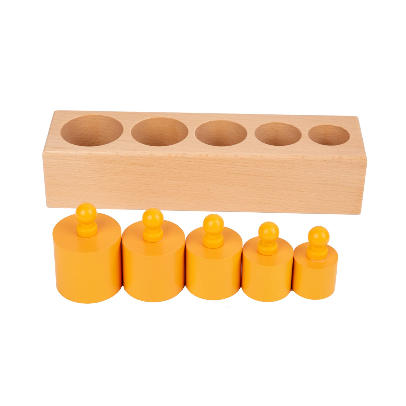 Adena Montessori Knobbed Cylinders Blocks Home Preschool Toys (Colorful Knobbed Cylinders)