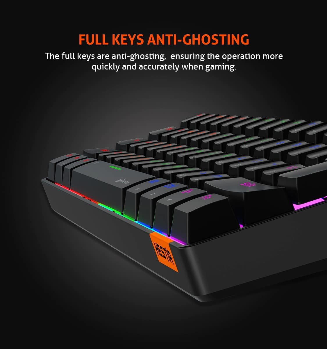 MEETION RGB Backlit Mini 61 Keys Wired 60% Mini Blue Switch Mechanical Keyboard Black MT-MK005