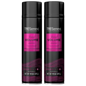 tresemmé total volume hair spray, lightweight with collagen & vitamin b5, hold without stiffness, frizz control, 2 pk – 11 fl oz ea