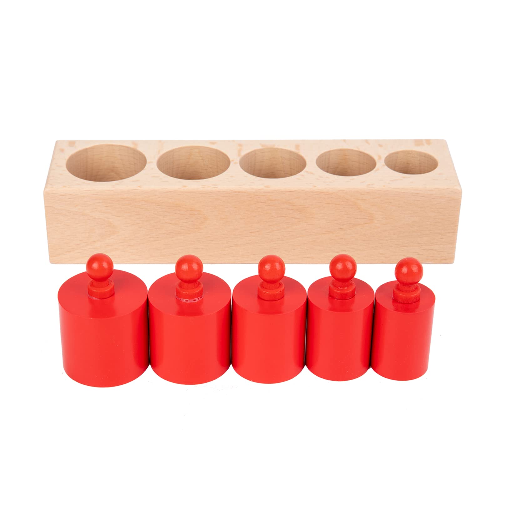 Adena Montessori Knobbed Cylinders Blocks Home Preschool Toys (Colorful Knobbed Cylinders)