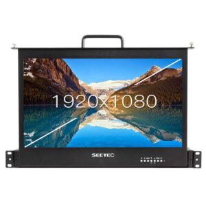 SEETEC 17.3 Inch 1RU Pull Out Rack Mount Monitor Full HD 1920x1080 Broadcast LCD Monitor SC173-HD-56 (HDMI)