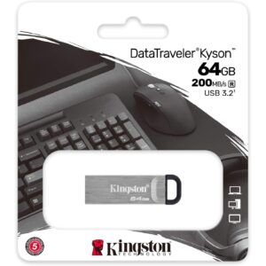 Kingston 64GB Kyson USB 3.2 Gen 1 200MB/s Read Metal Flash Drive (3-pack) (3 Items)