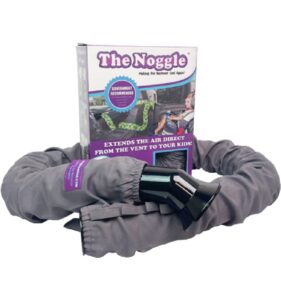 noggle, 6ft - kids personal air conditioning system, made in usa, directs cool air to children in the backseat - air conditioning vent hose for vehicles, making the back seat cool again - grey