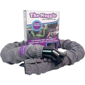 NOGGLE, 6ft - Kids Personal Air Conditioning System, Made in USA, Directs Cool Air to Children in The Backseat - Air Conditioning Vent Hose for Vehicles, Making The Back Seat Cool Again - Grey